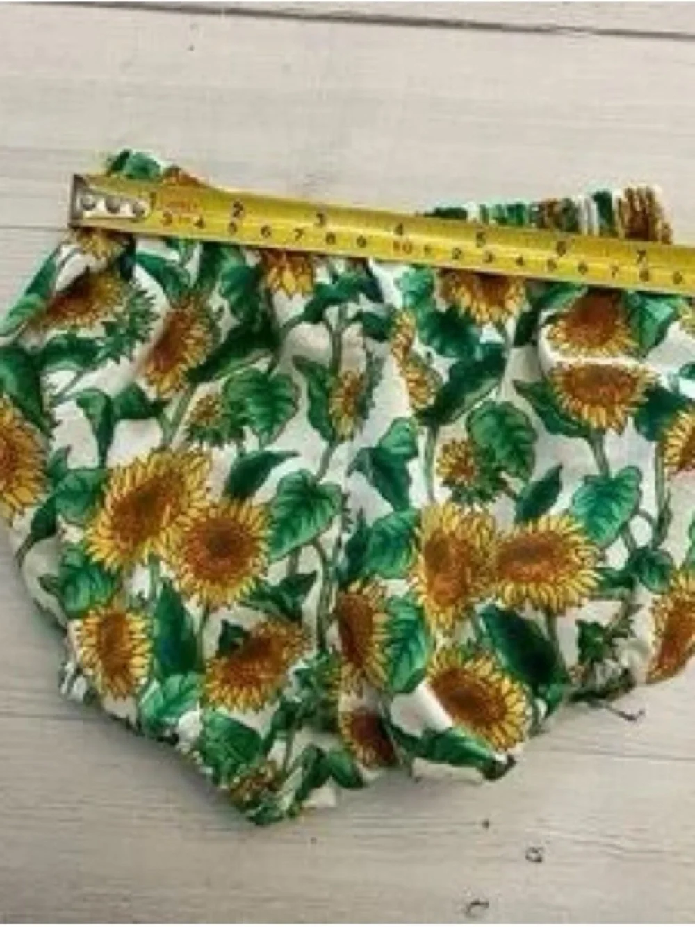 Sunflower Print Baby Bloomers & Bonnet Set - Green/Yellow